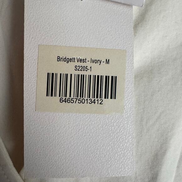 Petite Studio NYC Bridgett Vest Ivory Cotton Sleeveless Tailored Versatile M NWT - Picture 10 of 10
